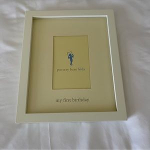 New Pottery Barn Kids Ivory Rectangular First Birthday Nursery Frame 4”x6” Photo